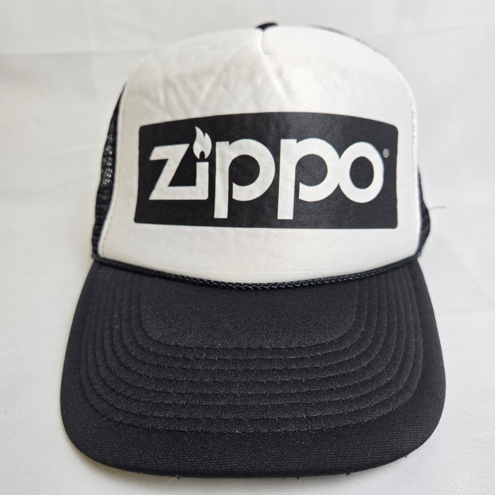Otto Zippo Lighter Foam Trucker Hat, Mesh Snapback, Black & White,‎ 39-169, OSFM